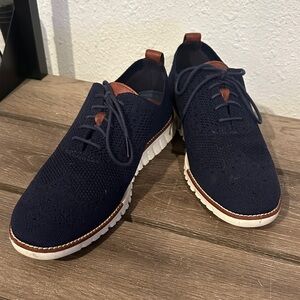 Cole Haan Men's Dark Blue Knit Oxfords